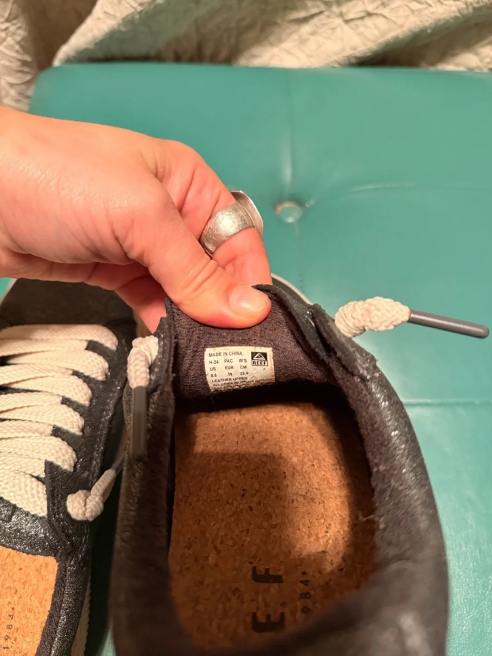 Reef Black Glitter Sneakers with Cream Laces - Picture 5 of 5